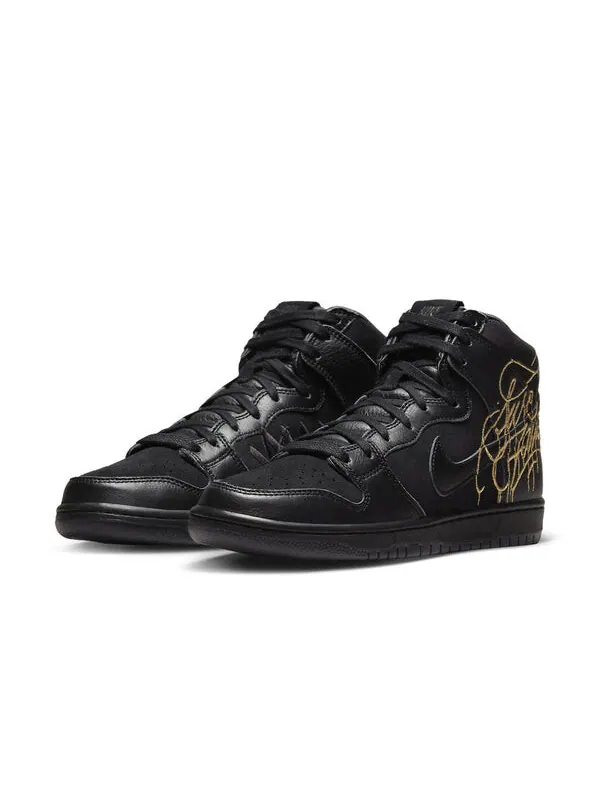 Кроссовки x faust sb dunk высокие Nike — изображение 3 из 4, черный/золотистый