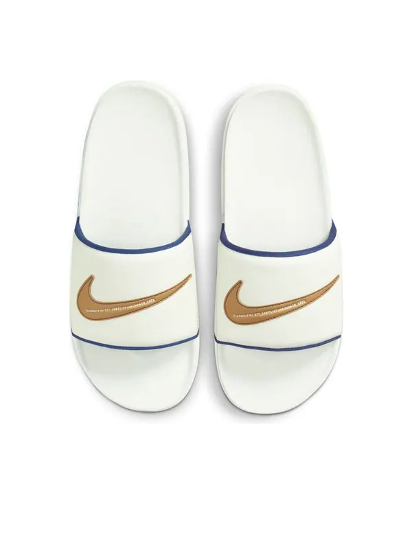 Тапочки offcourt slide 'sail metallic gold' Nike — изображение 3 из 4, белый/синий/золотистый