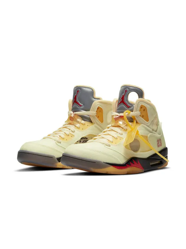 Кроссовки 5 x off-white sp 'sail' Air Jordan — изображение 3 из 4, красный//черный