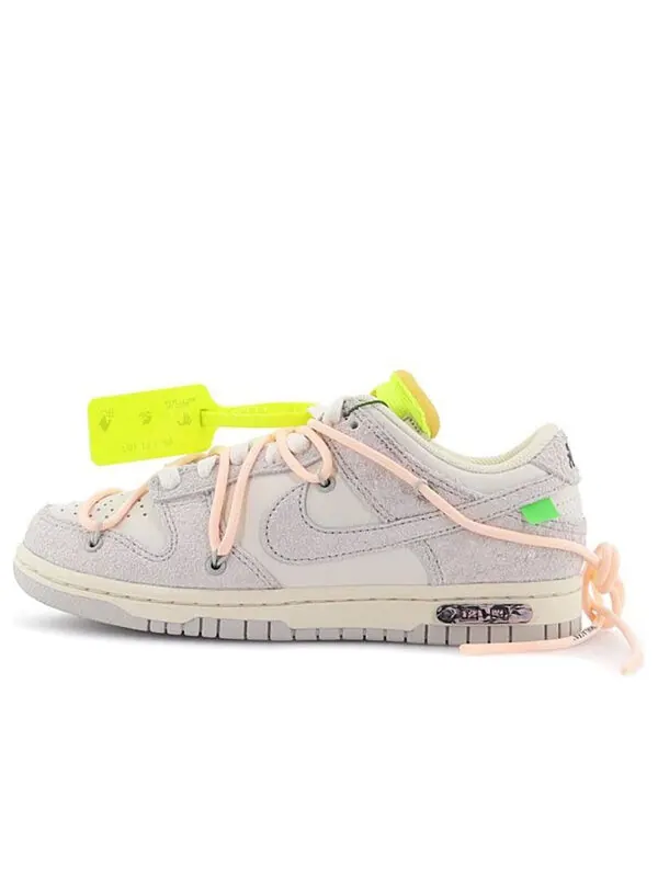 Кроссовки x off white dunk low Nike — изображение 1 из 4, серый/белый