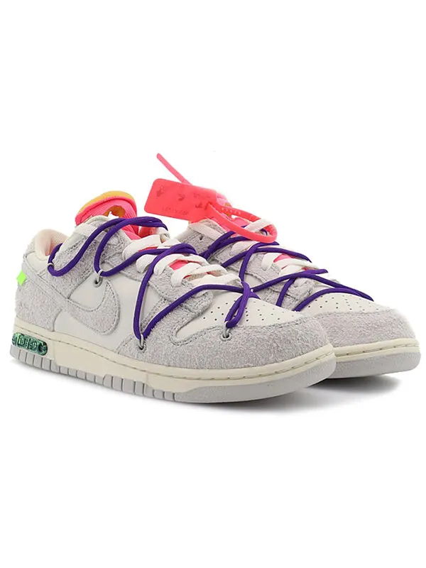 Кроссовки x off white dunk low Nike — изображение 3 из 4, серый/белый