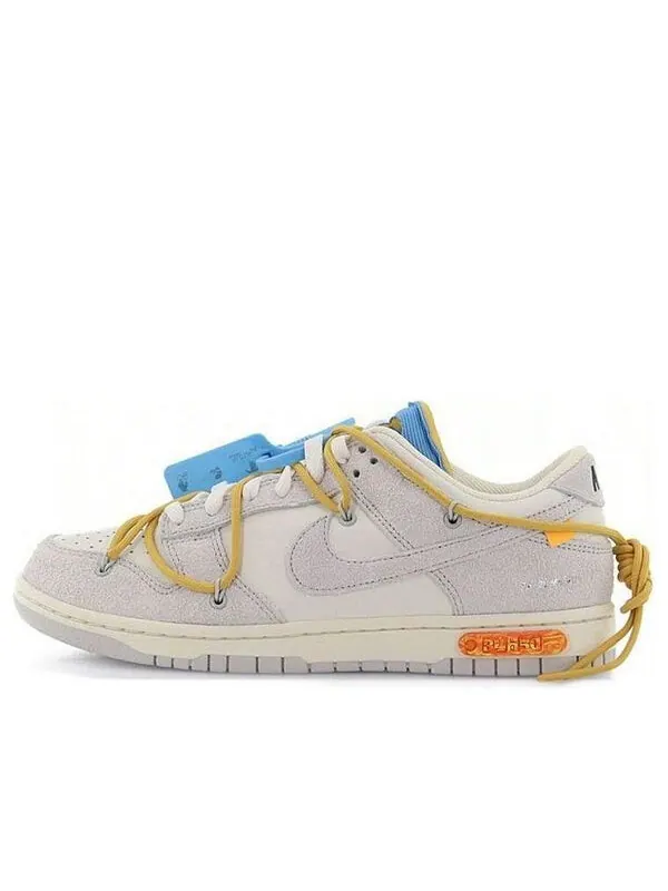 Кроссовки x off white dunk low Nike — изображение 1 из 4, серый/белый