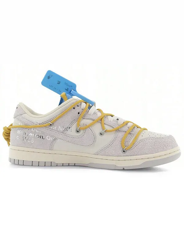 Кроссовки x off white dunk low Nike — изображение 2 из 4, серый/белый