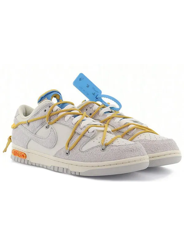 Кроссовки x off white dunk low Nike — изображение 3 из 4, серый/белый