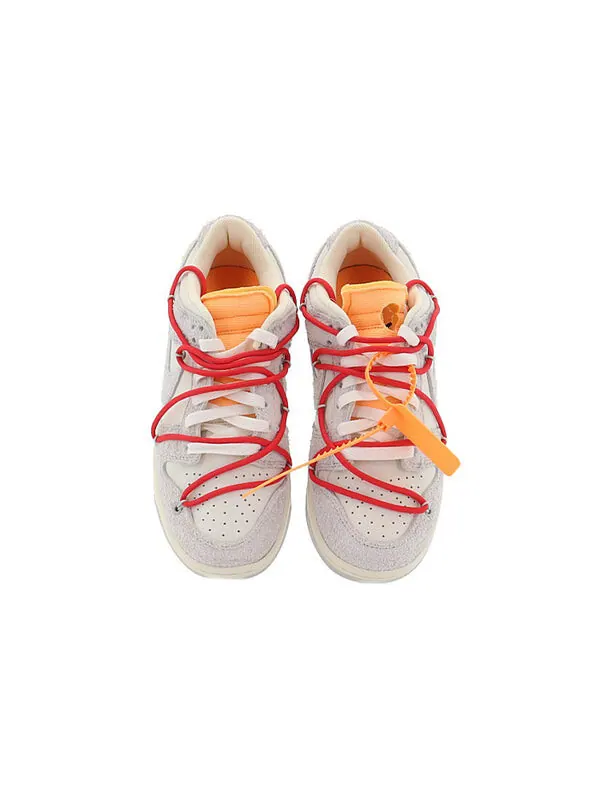 Кроссовки x off white dunk low Nike — изображение 3 из 4, серый/белый