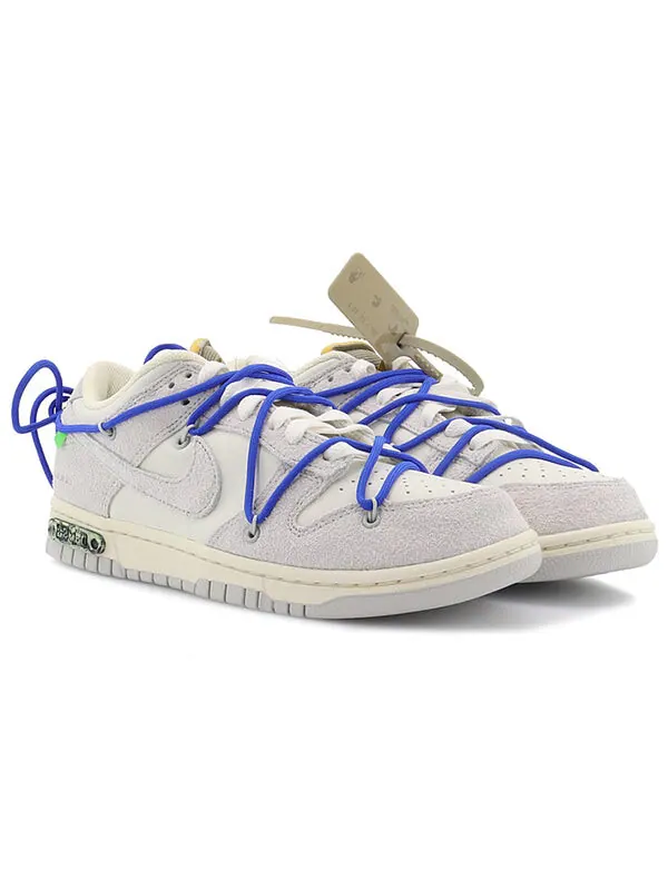 Кроссовки x off white dunk low Nike — изображение 3 из 4, серый/белый