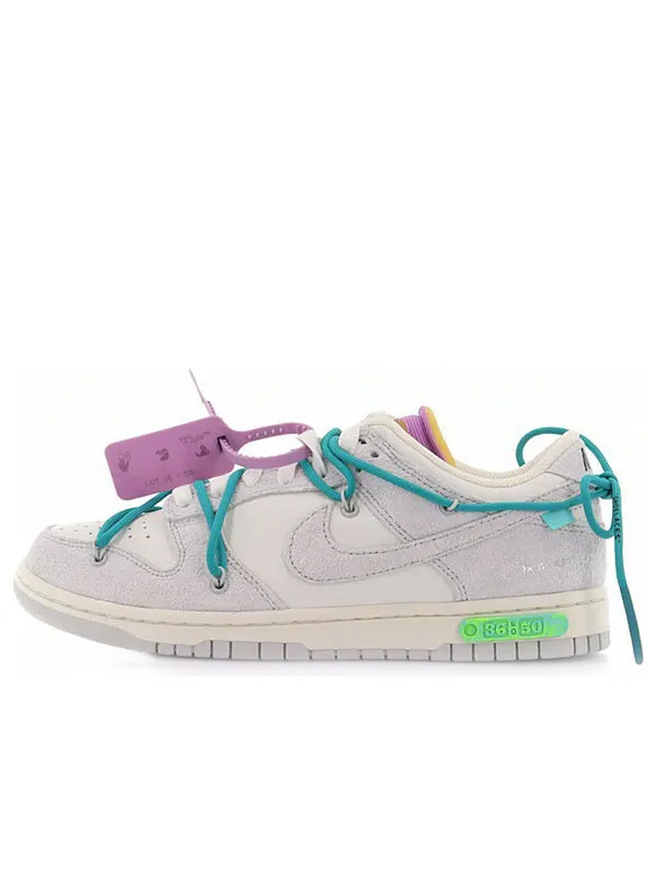 Кроссовки x off white dunk low Nike — изображение 1 из 4, серый/белый