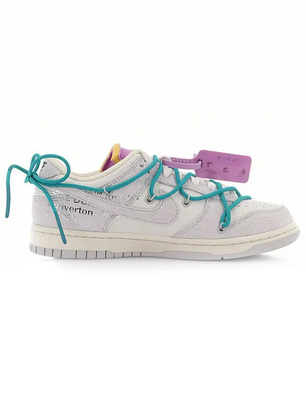 Кроссовки x off white dunk low Nike — изображение 2 из 4, серый/белый