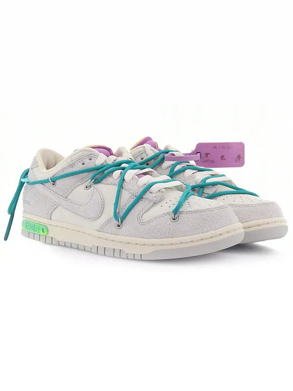 Кроссовки x off white dunk low Nike — изображение 3 из 4, серый/белый