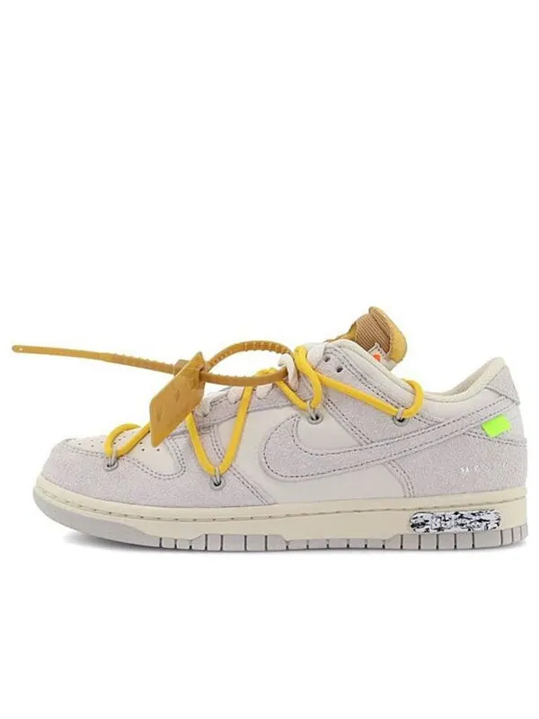 Кроссовки x off white dunk low Nike — изображение 1 из 4, серый/белый
