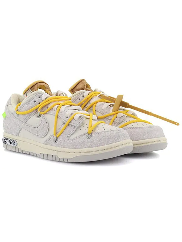 Кроссовки x off white dunk low Nike — изображение 2 из 4, серый/белый
