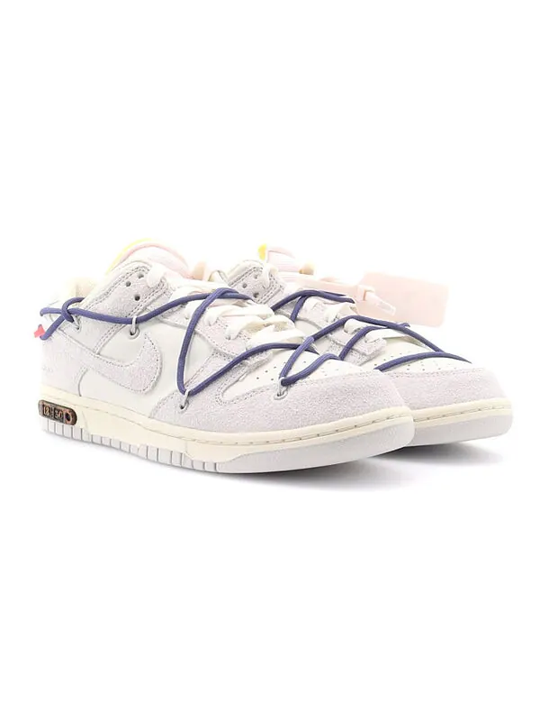Кроссовки x off white dunk low Nike — изображение 3 из 4, серый/белый