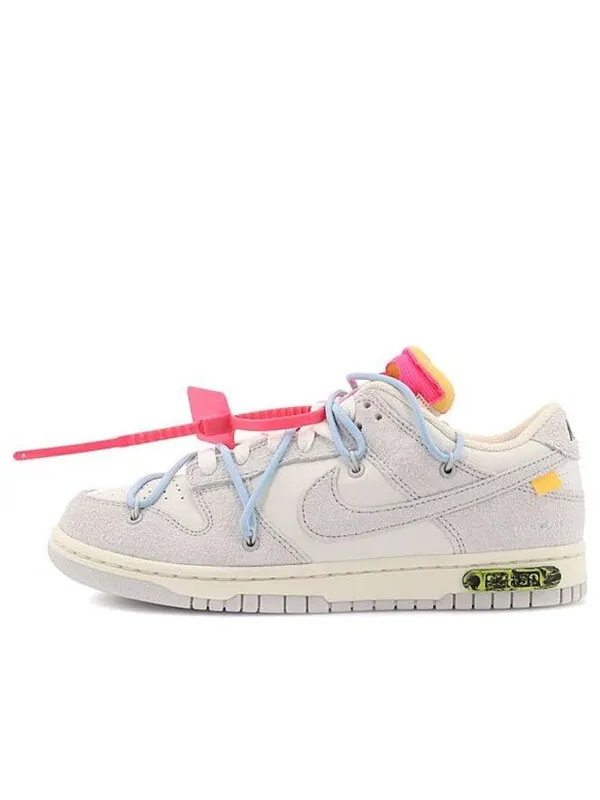 Кроссовки x off white dunk low Nike — изображение 1 из 4, серый/белый