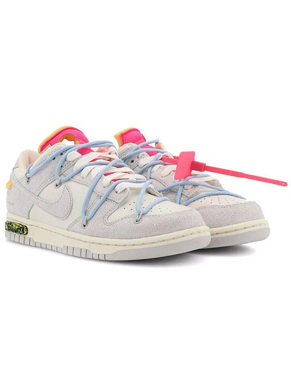 Кроссовки x off white dunk low Nike — изображение 2 из 4, серый/белый