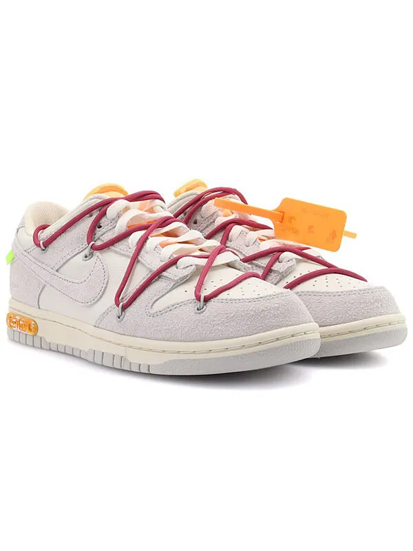 Кроссовки x off white dunk low Nike — изображение 2 из 4, серый/белый