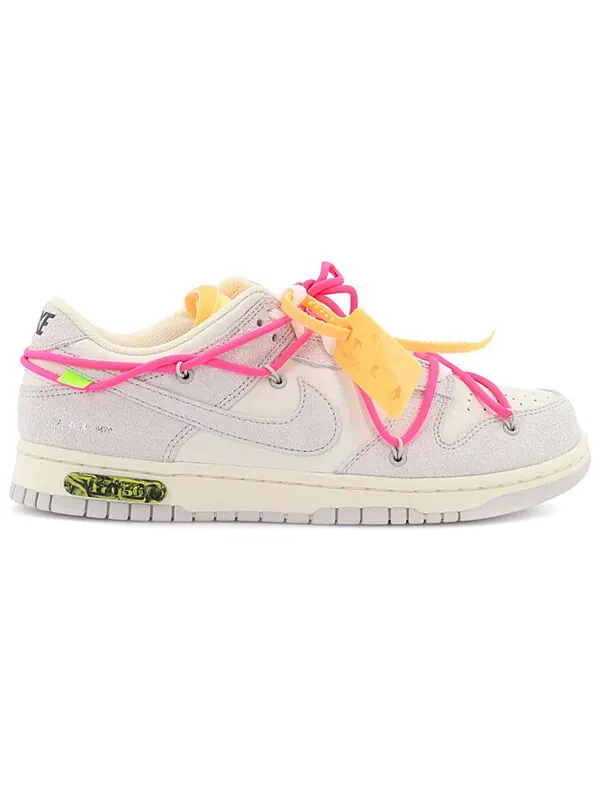 Кроссовки x off white dunk low Nike — изображение 2 из 4, серый/белый