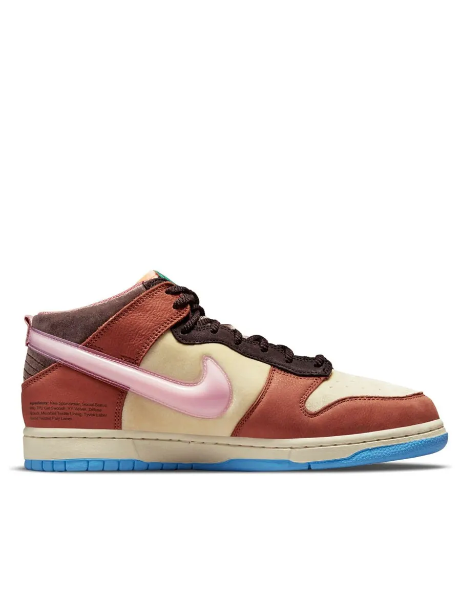 Кроссовки Nike x Social Status Dunk Mid 'Chocolate Milk' — изображение 2 из 6, коричневый