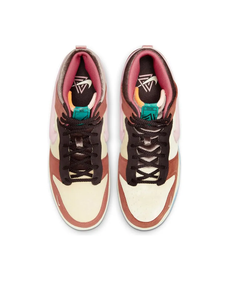 Кроссовки Nike x Social Status Dunk Mid 'Chocolate Milk' — изображение 4 из 6, коричневый