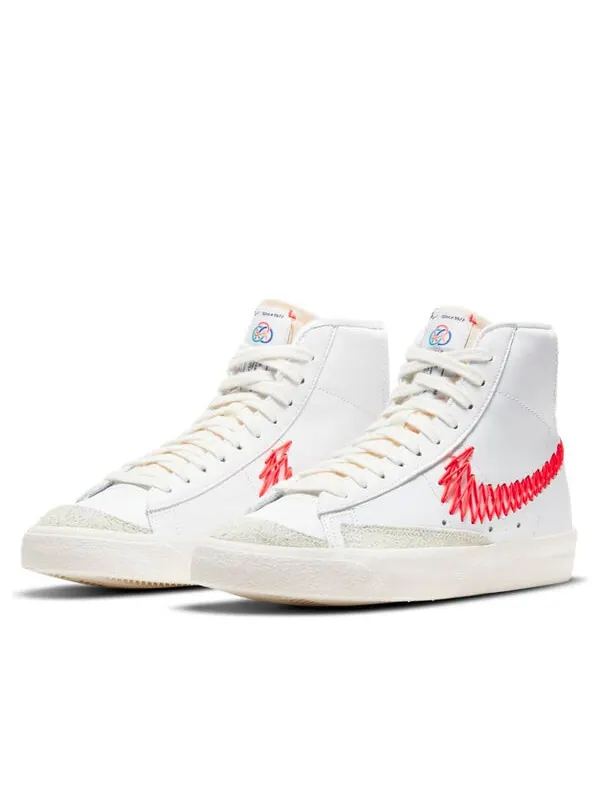 Кроссовки blazer mid '77 'double zig zag-stitched swoosh' Nike — изображение 3 из 4, белый/красный