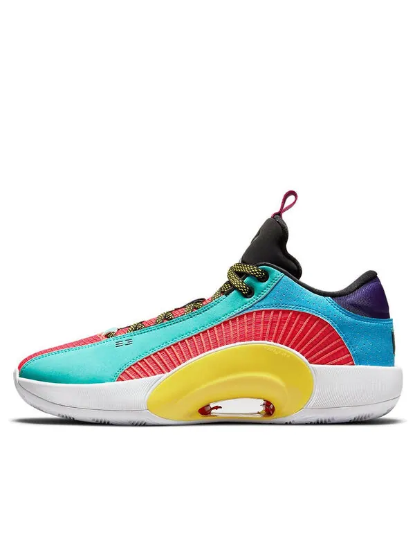Кроссовки 35 низкие ds pf Air Jordan — изображение 1 из 4, синий/красный/желтый