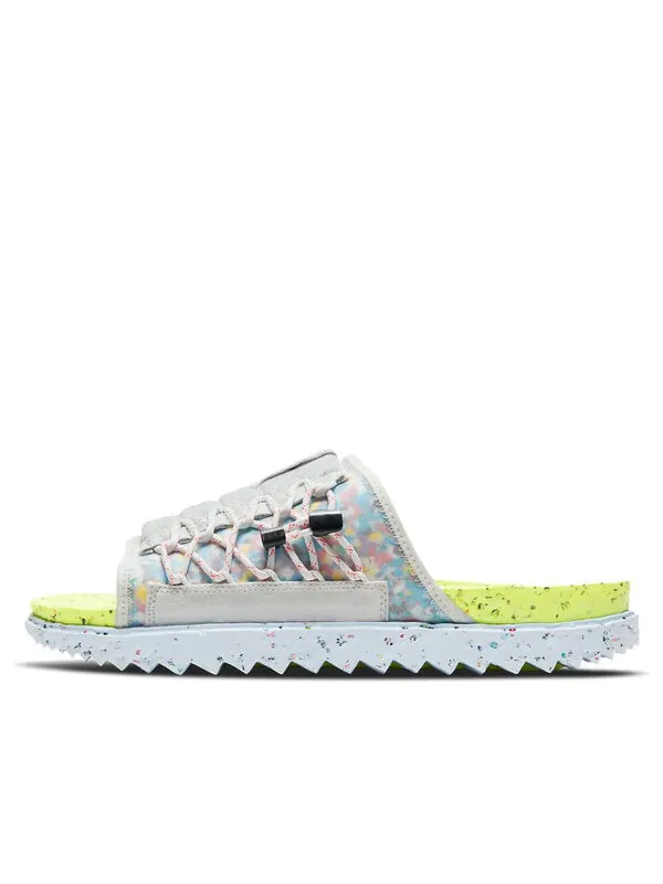 Тапочки asuna crater slide 'volt' Nike — изображение 1 из 4, серый/зеленый/синий
