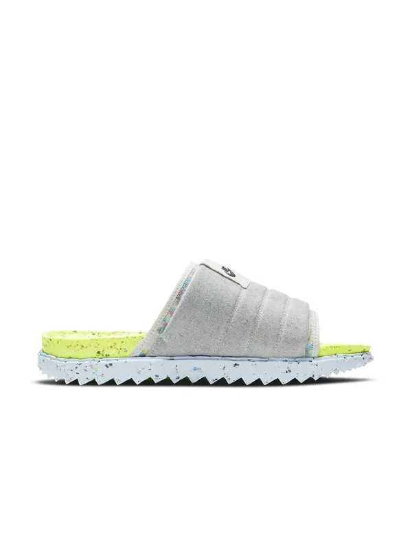 Тапочки asuna crater slide 'volt' Nike — изображение 2 из 4, серый/зеленый/синий