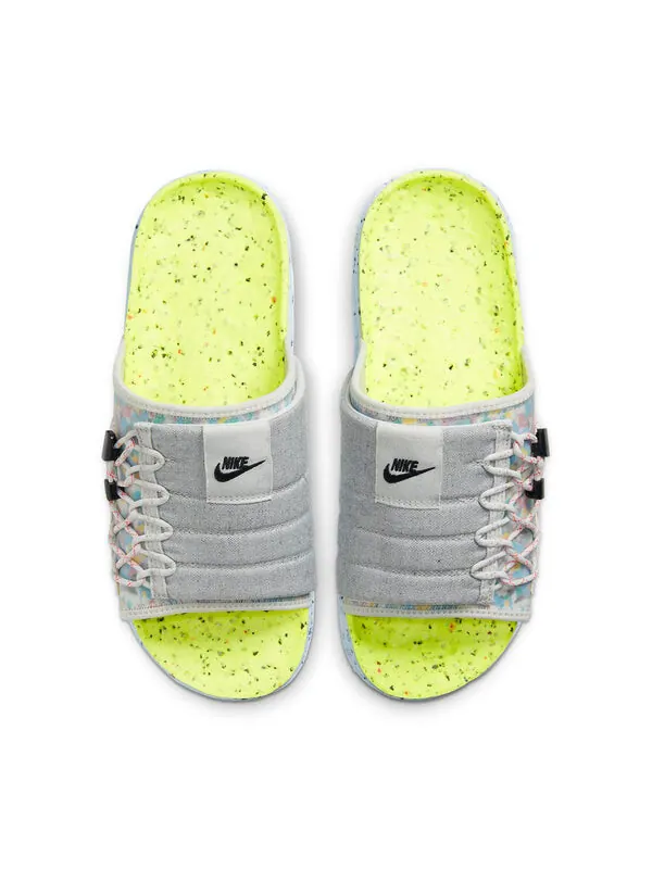 Тапочки asuna crater slide 'volt' Nike — изображение 3 из 4, серый/зеленый/синий