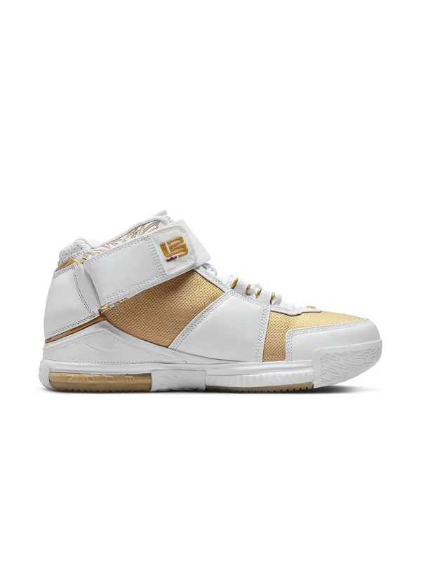 Кроссовки zoom lebron 2 retro 'maccabi' 2022 Nike — изображение 2 из 4, белый/золотистый