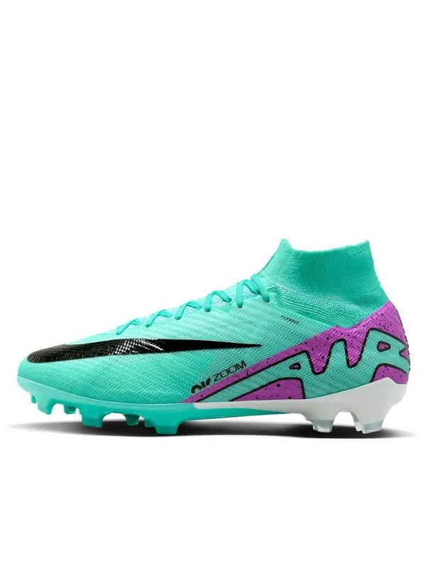 Кроссовки mercurial superfly 9 elite fg high-top 'hyper turquoise' Nike — изображение 1 из 4, черный/белый