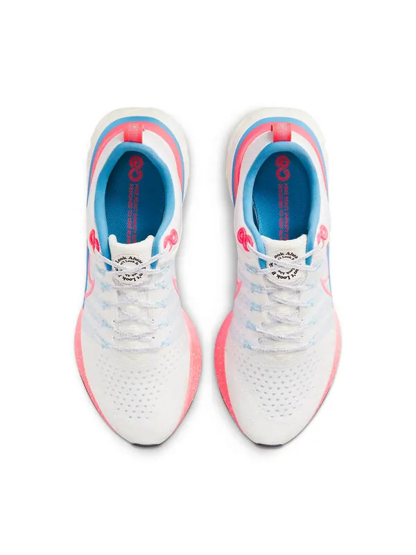Кроссовки react infinity run flyknit 2 Nike — изображение 4 из 4, белый/розовый/синий