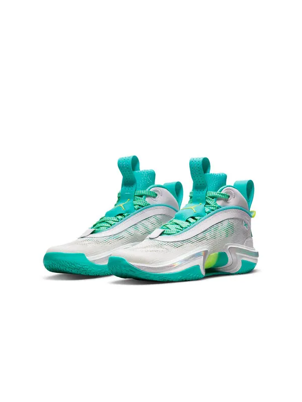 Кроссовки guo ailun x 36 Air Jordan — изображение 2 из 4, белый/желтый/зеленый