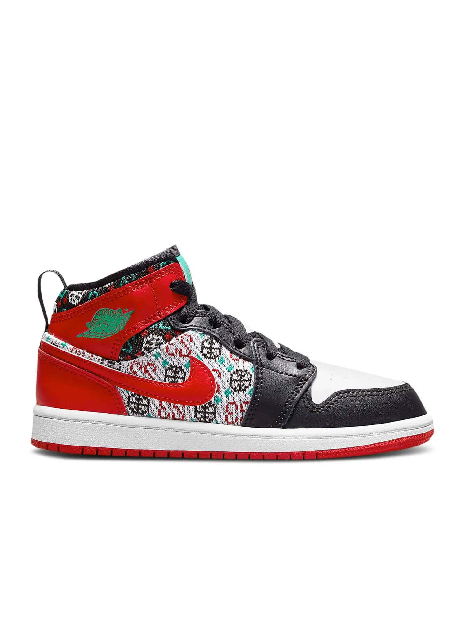 Кроссовки Air Jordan Air Jordan 1 Mid Se Ps 'Ugly Christmas Sweater' — изображение 1 из 1, красный