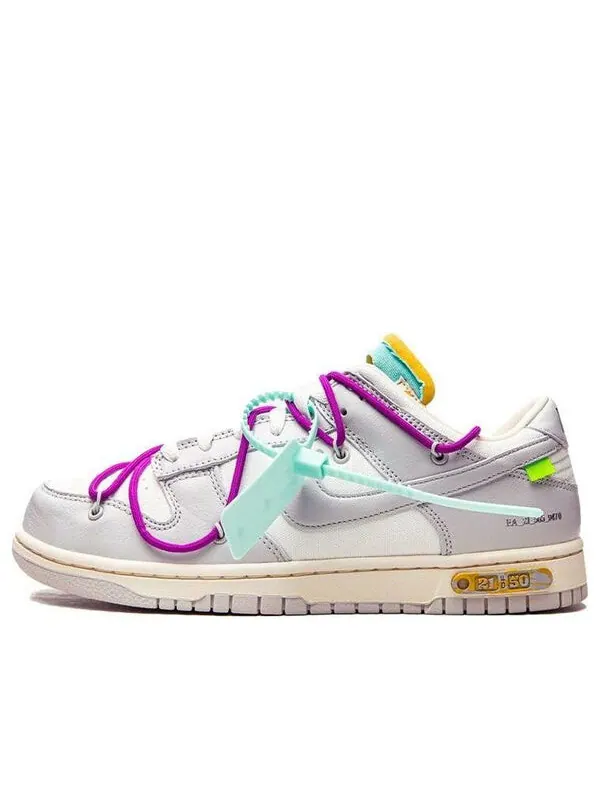Кроссовки x off white dunk low Nike — изображение 1 из 4, серый/белый