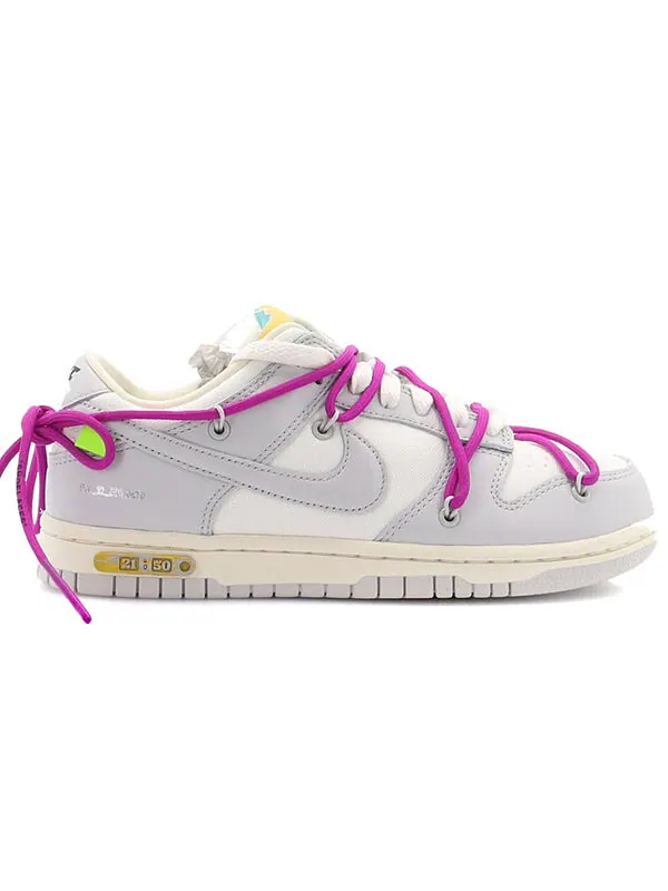 Кроссовки x off white dunk low Nike — изображение 2 из 4, серый/белый
