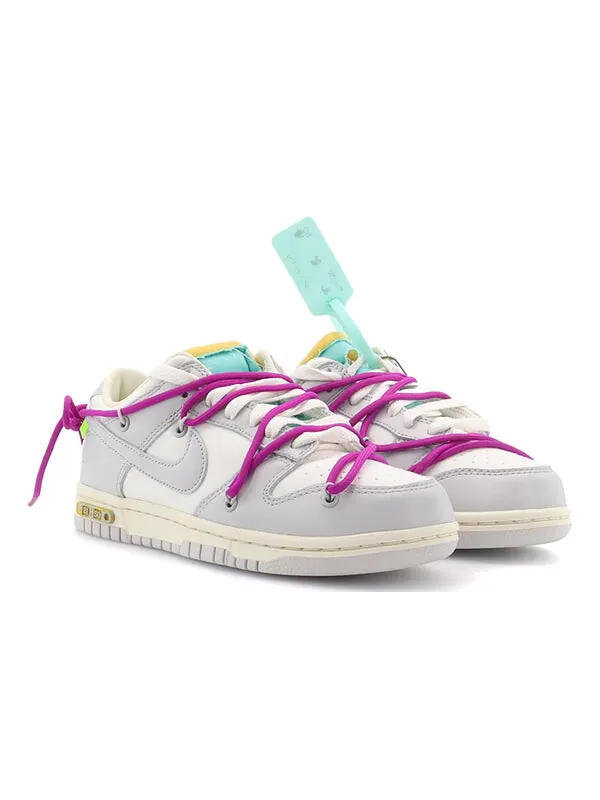 Кроссовки x off white dunk low Nike — изображение 3 из 4, серый/белый