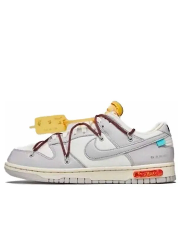 Кроссовки x off white dunk low Nike — изображение 1 из 4, серый/белый