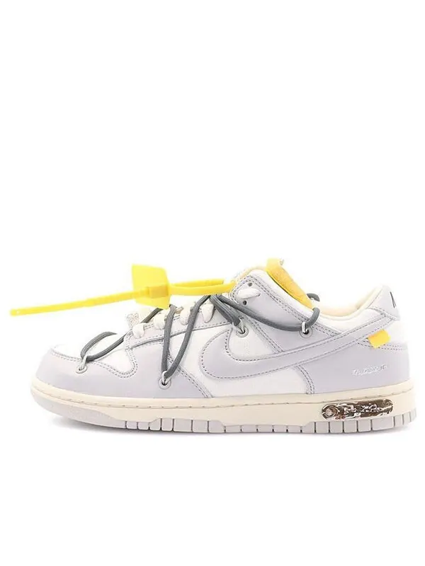 Кроссовки x off white dunk low Nike — изображение 1 из 4, серый/белый
