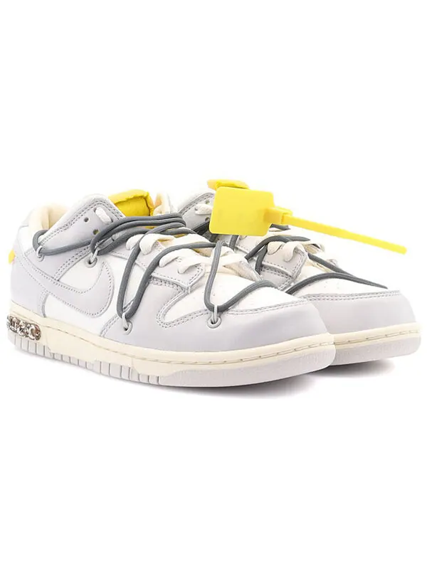 Кроссовки x off white dunk low Nike — изображение 2 из 4, серый/белый
