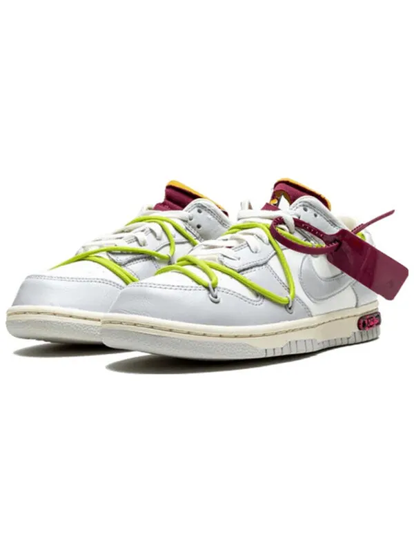 Кроссовки x off white dunk low Nike — изображение 2 из 4, серый/белый