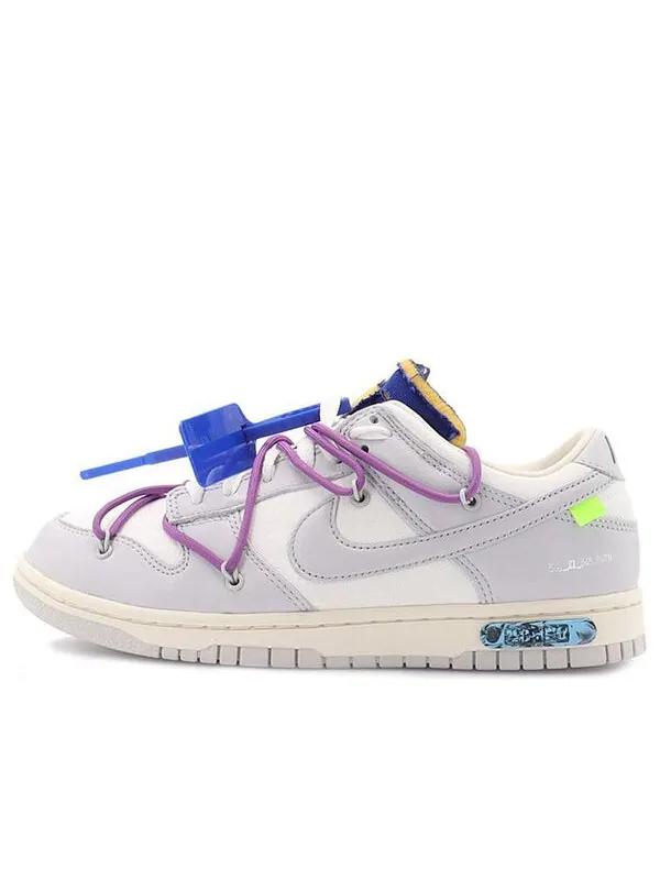 Кроссовки x off white dunk low Nike — изображение 1 из 4, серый/белый