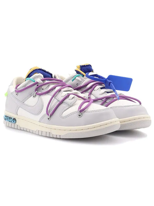 Кроссовки x off white dunk low Nike — изображение 3 из 4, серый/белый