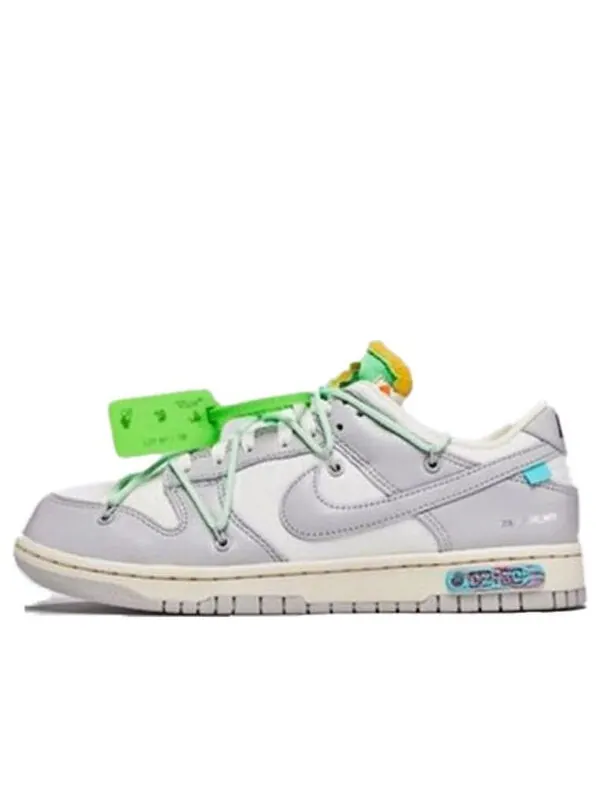 Кроссовки x off white dunk low Nike — изображение 1 из 4, серый/белый