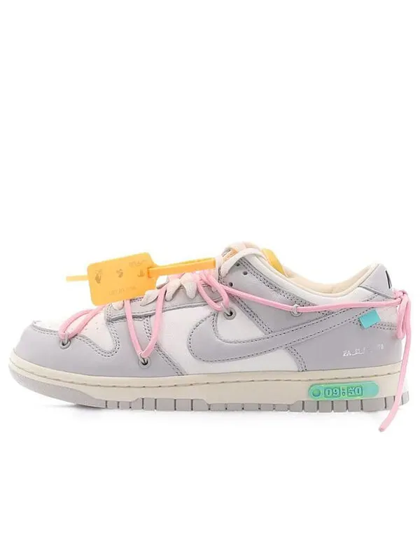 Кроссовки x off white dunk low Nike — изображение 1 из 4, серый/белый