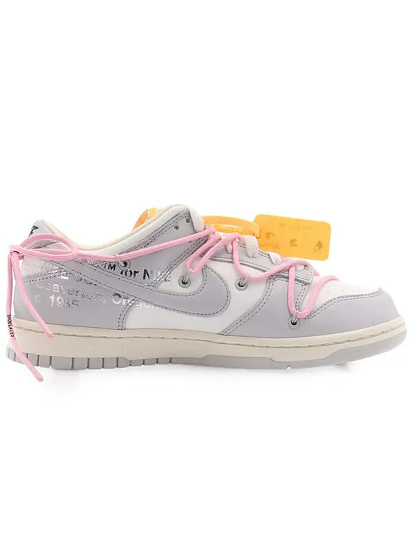 Кроссовки x off white dunk low Nike — изображение 2 из 4, серый/белый