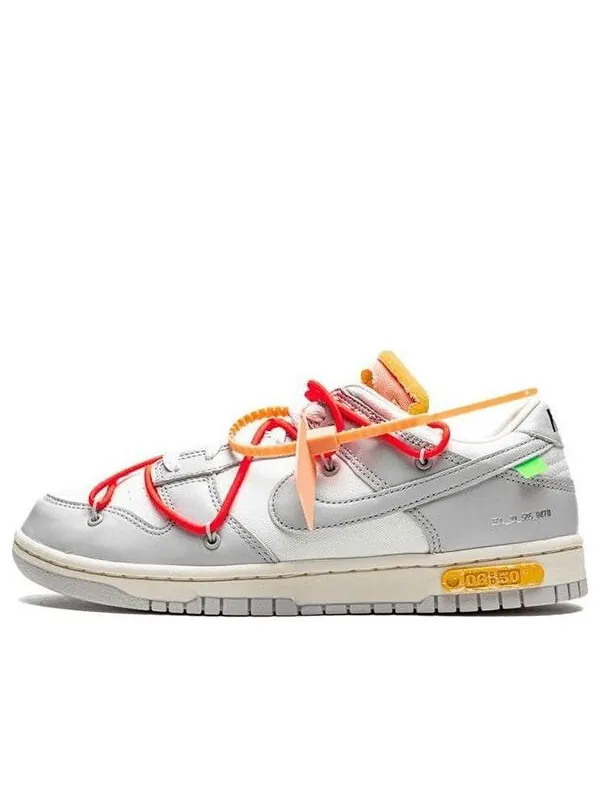 Кроссовки x off white dunk low Nike — изображение 1 из 4, серый/белый