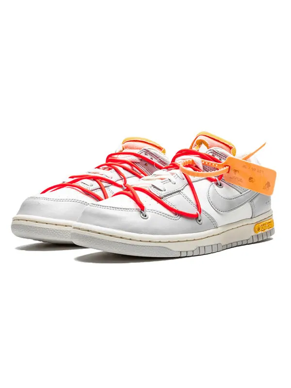 Кроссовки x off white dunk low Nike — изображение 2 из 4, серый/белый