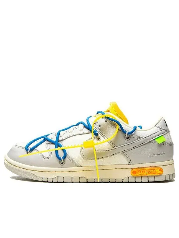 Кроссовки x off white dunk low Nike — изображение 1 из 4, серый/белый