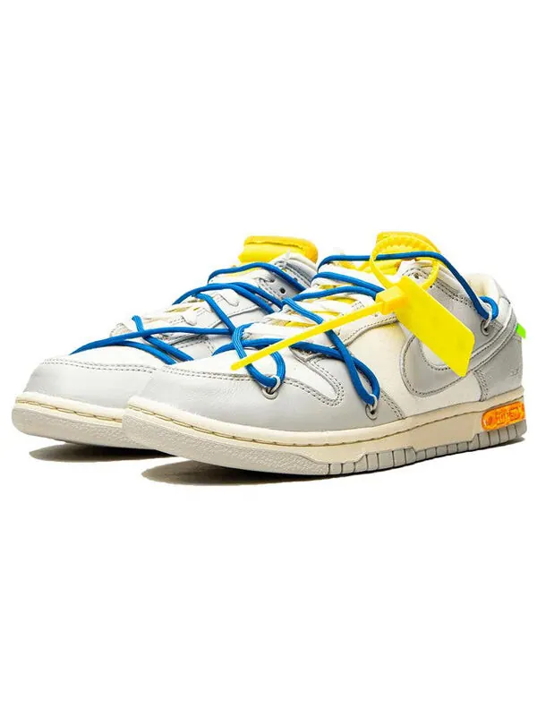 Кроссовки x off white dunk low Nike — изображение 2 из 4, серый/белый