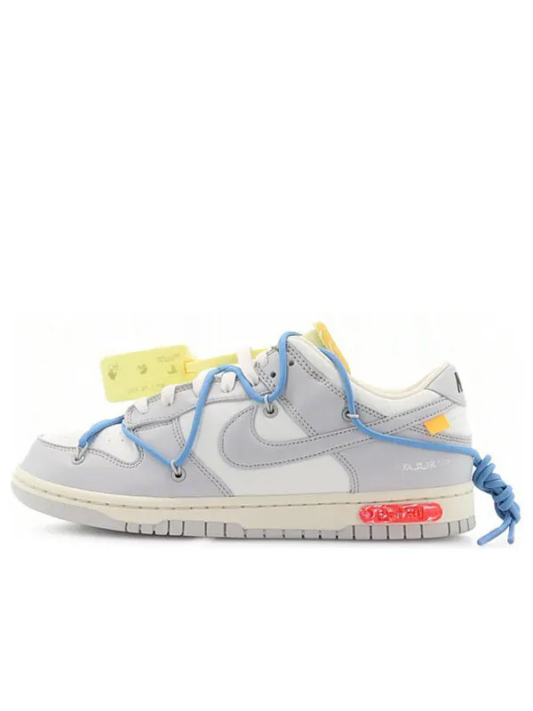 Кроссовки x off white dunk low Nike — изображение 1 из 4, серый/белый