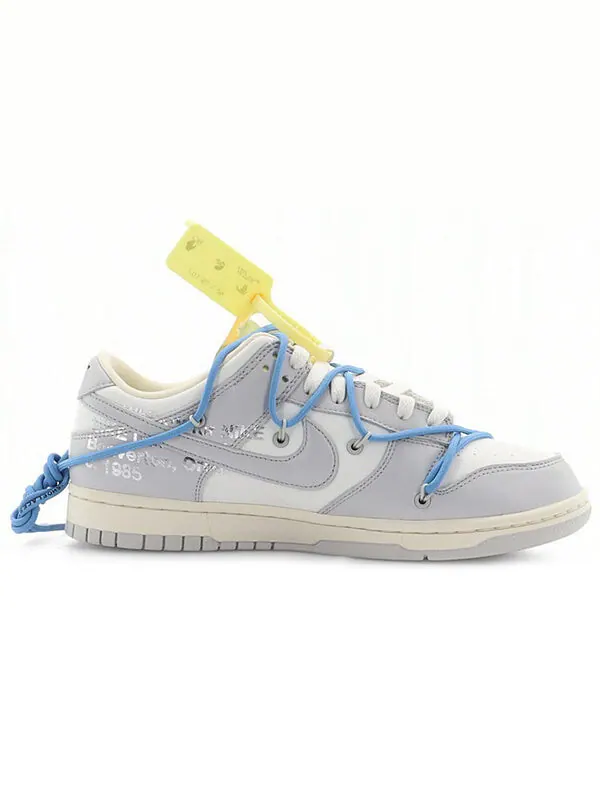 Кроссовки x off white dunk low Nike — изображение 2 из 4, серый/белый